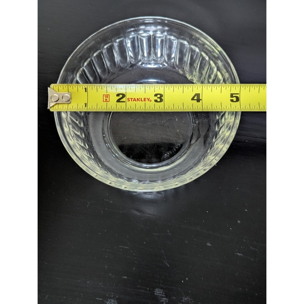 Vintage MCM Fortecrisa Mexico Ribbed Clear Glass Eight Piece Table Setting - Picture 7 of 8